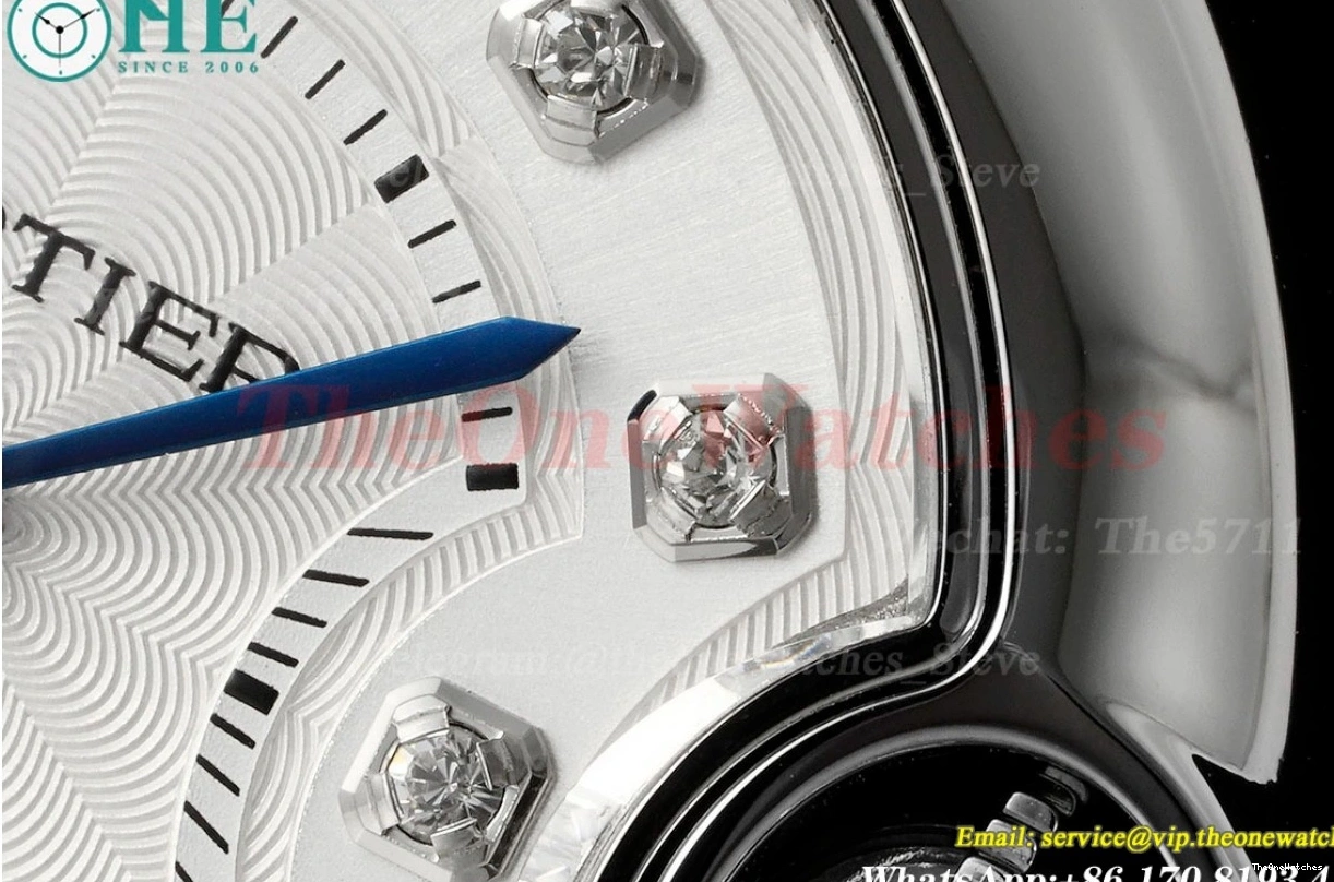 28mm SS Cartier Bleu De AF White Ballon LE Quartz Dia 1223